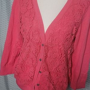 Pink Floral Knit Cardigan 💕